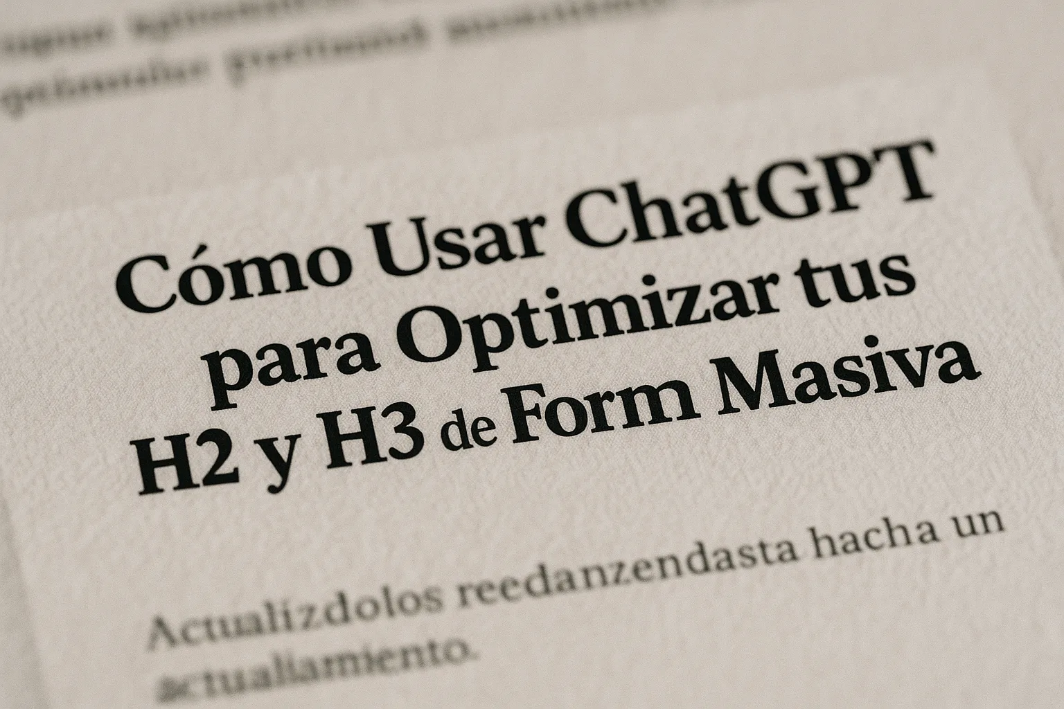 Cómo Usar ChatGPT para Optimizar tus H2 y H3 de Forma Masiva