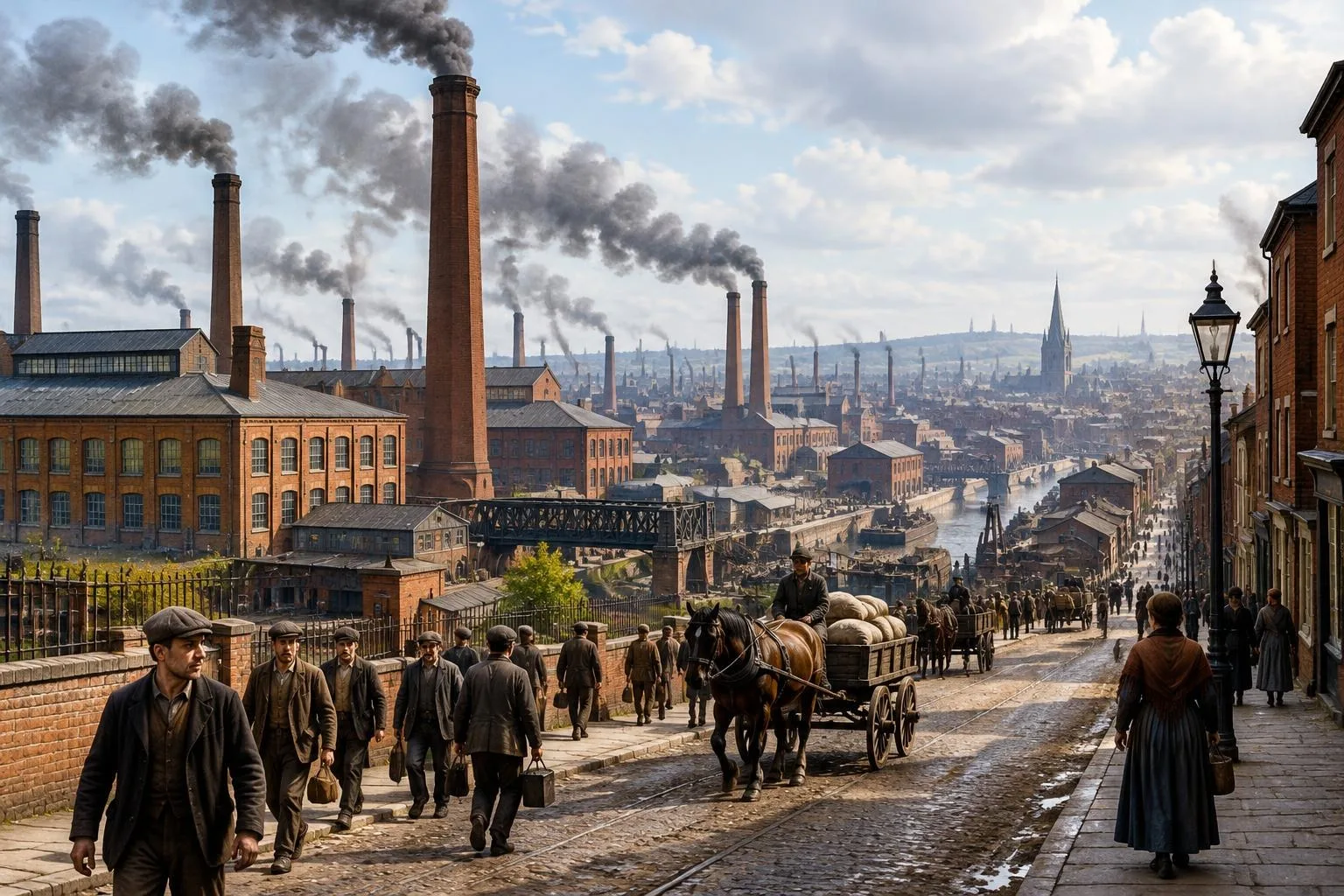 Revolución Industrial: fábricas y vida urbana